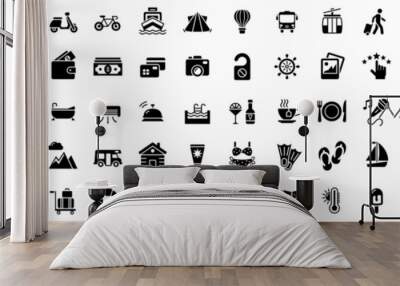 Tour and travel icon set. Travel and tour icons set. Tourism vector icon Wall mural