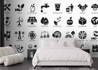 Vector Ecology and Industry Related icon set. icon related of ecology Wall mural