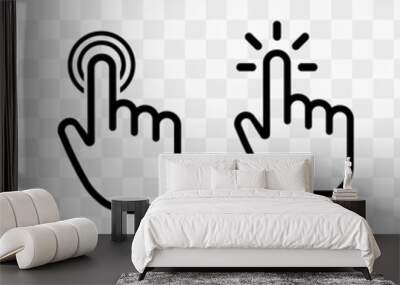 Vector hand cursors icons click set Wall mural