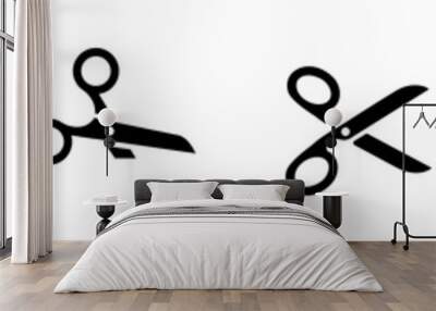 Vector illustration of Scissors set Wall mural