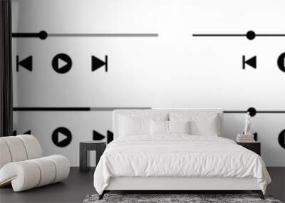 Vector illustration of the music player buttons set Wall mural