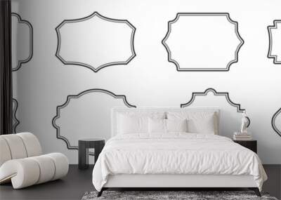 Vintage frames set on white background. Decorative frame. Vector corners icon Wall mural