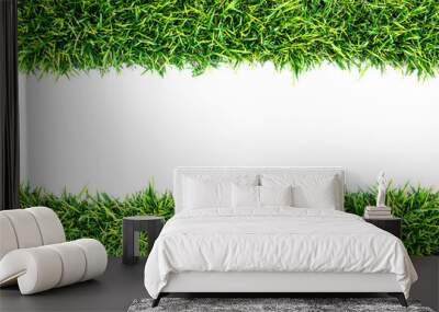 green grass texture and white background Wall mural