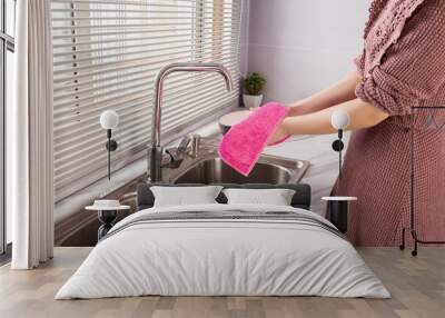 Colorful household dishwashing cloth Wall mural