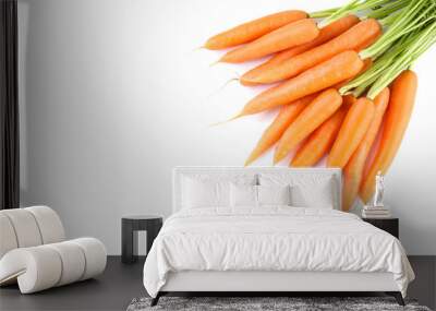 Fresh carrot isolated on white background Wall mural