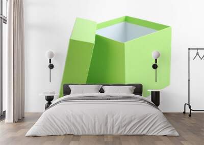 Green box isolated on a white Wall mural