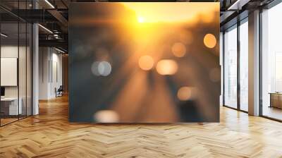 Beautiful sunset city bokeh. Wall mural