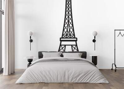 Eiffel tower isolated vector illustration, easy to edit and modify. Wall mural