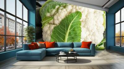 Fresh raw cauliflower, vegetable ingredient, healthy eating concept Wall mural