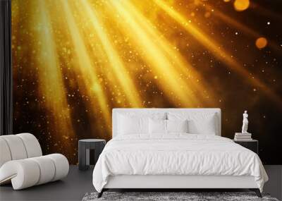 Warm golden rays of light shining in an abstract background, ideal for creating an elegant and glowing atmosphere Wall mural