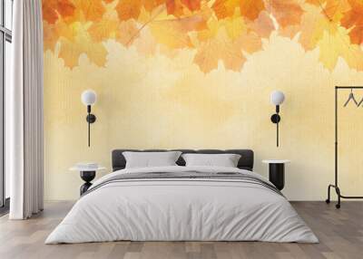 textured autumn leaf background with room for copy space. Wall mural