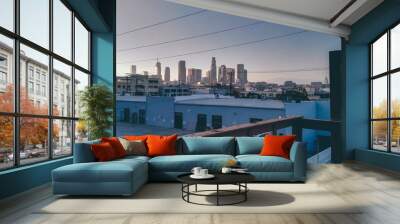 Los Angeles Skyline Downtown at dusk Wall mural