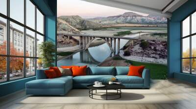 The bridge on the Sariyar Dam in Nallihan, Ankara, Turkey Wall mural