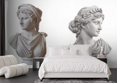 Greek marble statue set on transparent background.  Wall mural