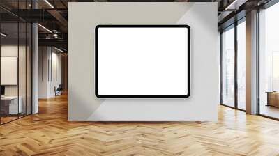 Tablet mockup on minimal background. Modern tablet with blank white screen. Photo mockup with clipping path. Wall mural