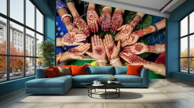 Multiple hand indian design. Bridal mehndi, Mehndi party, Mehndi design photos Wall mural