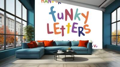 ABC alphabet funky letters children fun colorful set cartoon Wall mural