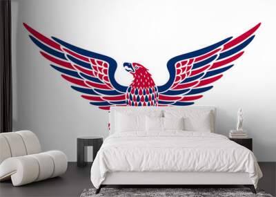 American eagle background. easy to edit vector illustration of eagle with American flag for Independence day Wall mural