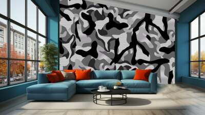 khaki Camouflage seamless pattern in grey and silver and black colors. points background army fashion vector Wall mural