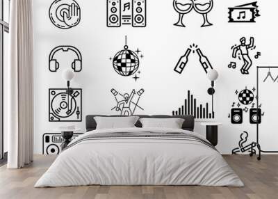 Icon Disco and music DJ illustration vector. Can be edited again Wall mural