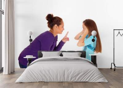 Mother disciplined her girl. Wall mural