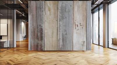 .brown wood planks texture with natural pattern background for design and decoration Wall mural