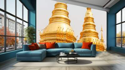 golden buddhist pagoda Wall mural