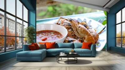 grilled prawn or roasted shrimp Wall mural