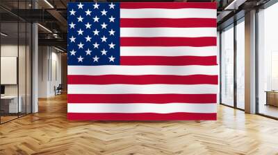 Waving flag of the US, symbol of the United States of America. Vector EPS 10 Wall mural