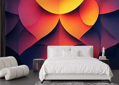 Abstract Colorful Shapes Pattern Wall mural