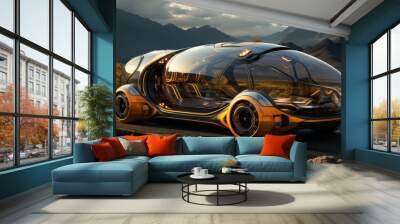 an illustration of a futuristic sports car Wall mural