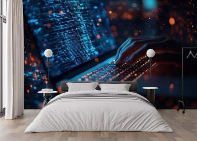 Coding at Night Wall mural