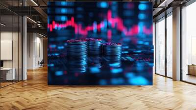 Cryptocurrency Growth and Investment Wall mural