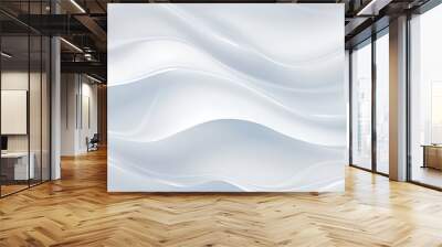 abstract organic shapes made of soft glass, with a soft white background that ripples on its surface Wall mural