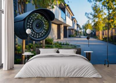 Security Camera Focused on a Residential Street Wall mural