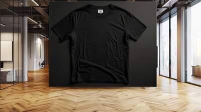 Blank black premium t shirt mockup. Studio presets. Black sweat shirt. crew neck mock up isolated on white background. Cloth collection. Wall mural