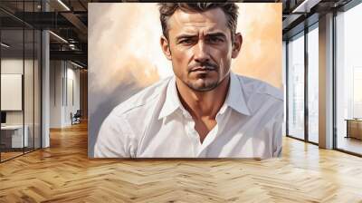 HD man portrait ,man, portrait, HD, male Wall mural