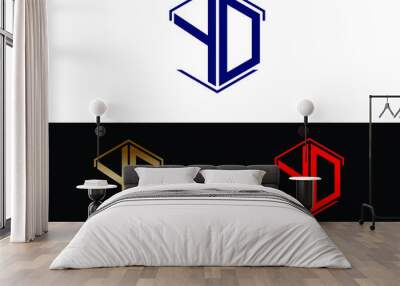 YD hexagon shape Letters Design
 Wall mural