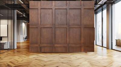 front view of classic wooden wall panels background texture Wall mural