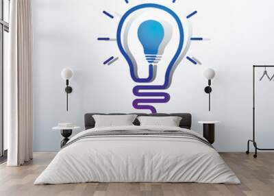 Creative Idea concept with light bulb and plug icon ,vector illu Wall mural