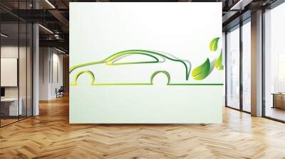 Eco car concept green drive with leaf symbol,vector illustration Wall mural