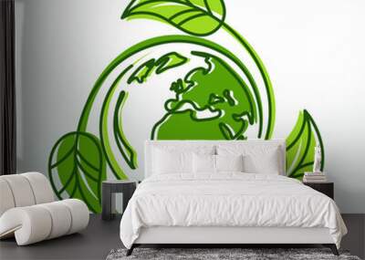 Green earth Wall mural