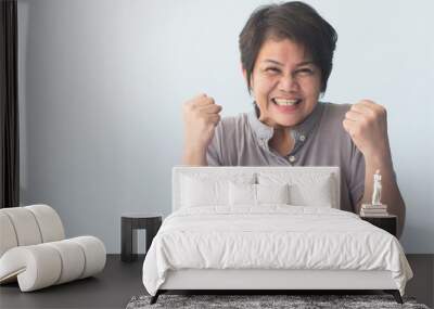 portrait of positive excited, surprised old woman Wall mural