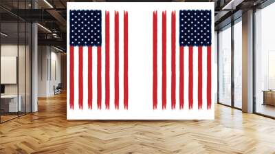 Painted American Flags - USA Stars and Stripes Vertical Wall mural