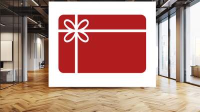 Shopping gift card flat icon Wall mural