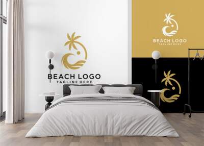 Beach and island logo design, vector design template of beach icons
 Wall mural