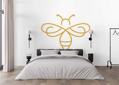 honey bee logo design vector illustration	 Wall mural