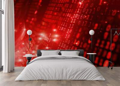 Abstract Binary Code Background Wall mural