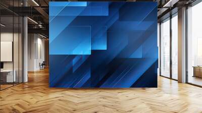 abstract blue squares background Wall mural