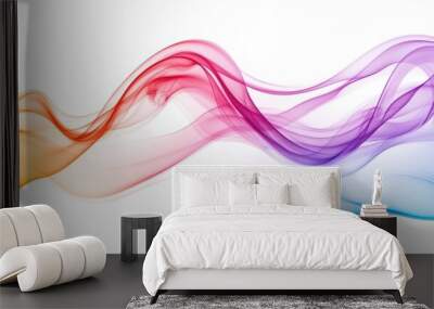 Abstract Colorful Smoke Waves Wall mural